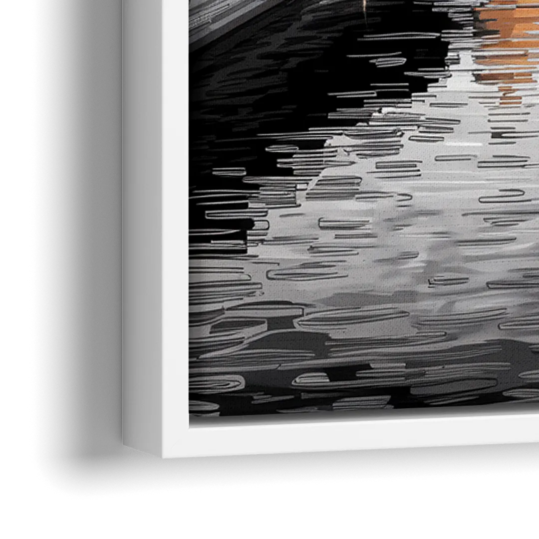 Philadelphia Black and White - Close-Up White Frame Canvas