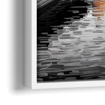 Philadelphia Black and White - Close-Up White Frame Canvas
