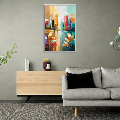 Grand Rapids Artistic City Vibes - Living Room White Frame Canvas
