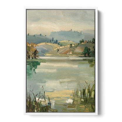 Burlington Peaceful Lakeside - White Frame Canvas