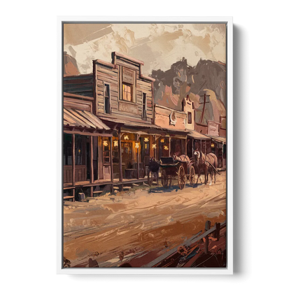 Tombstone Old West Charm - White Frame Canvas