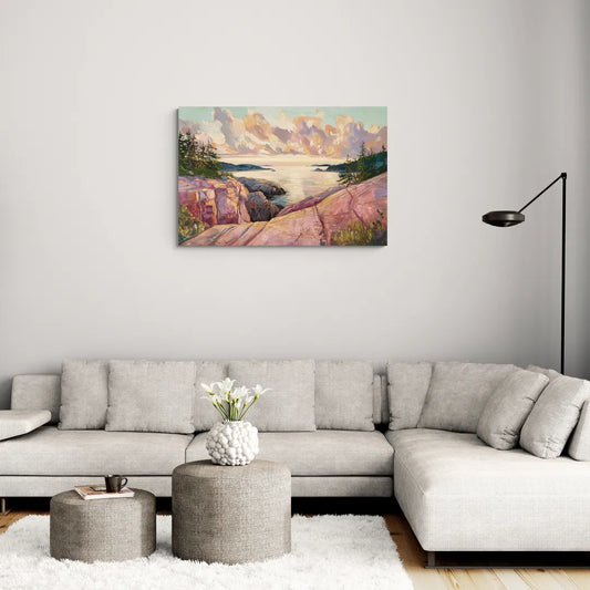 Bar Harbor Sunrise Over Acadia - Canvas Wall Art Living Room