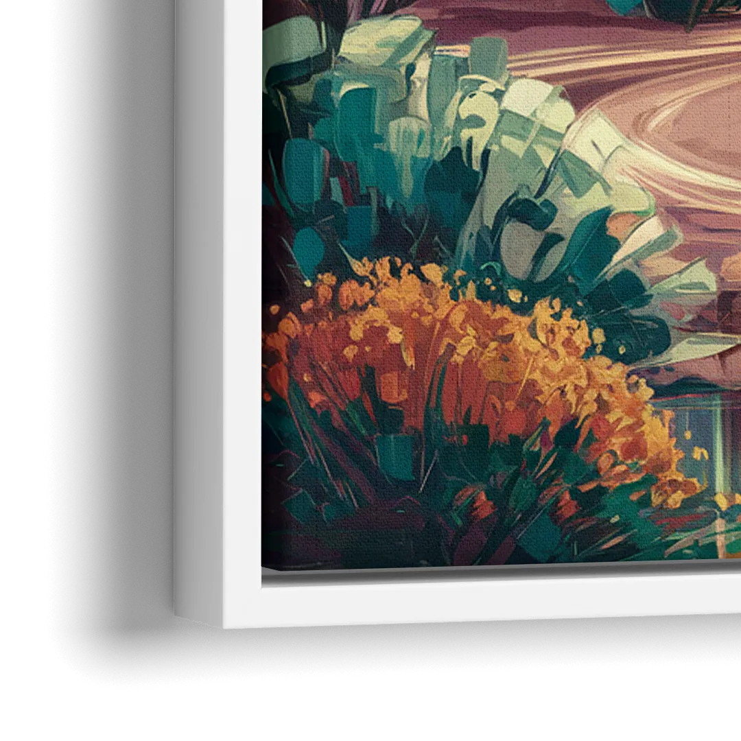 Las Vegas Desert Oasis - Close-Up White Frame Canvas