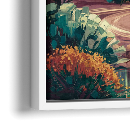 Las Vegas Desert Oasis - Close-Up White Frame Canvas