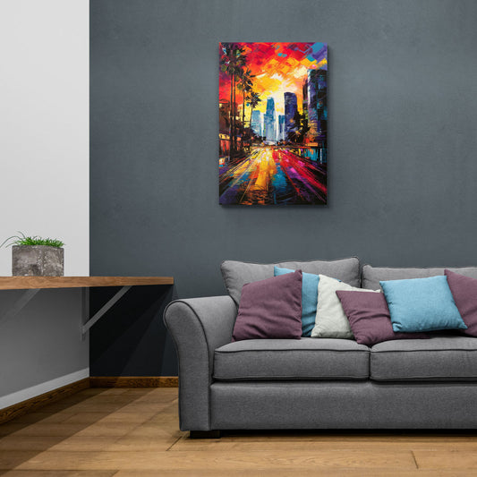 Los Angeles Vibrant Street Art - Canvas Wall Art Living Room