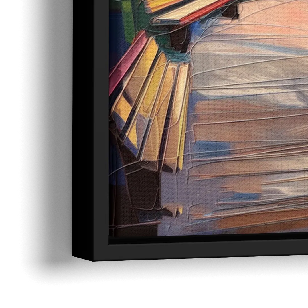 Buffalo Waterfront Boardwalk - Close-Up Black Frame Canvas