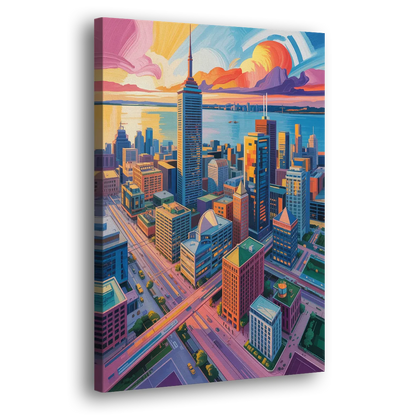 Toronto Financial District - Canvas Print Art Sides