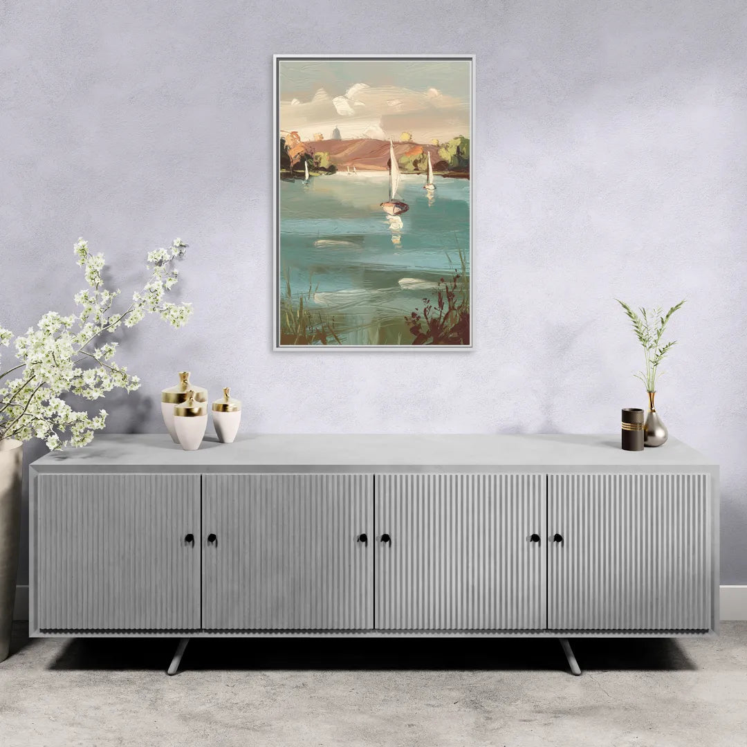 Madison Lake Mendota Serenity - Living Room White Frame Canvas