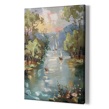 Eugene Riverfront Views - Canvas Print Art Sides