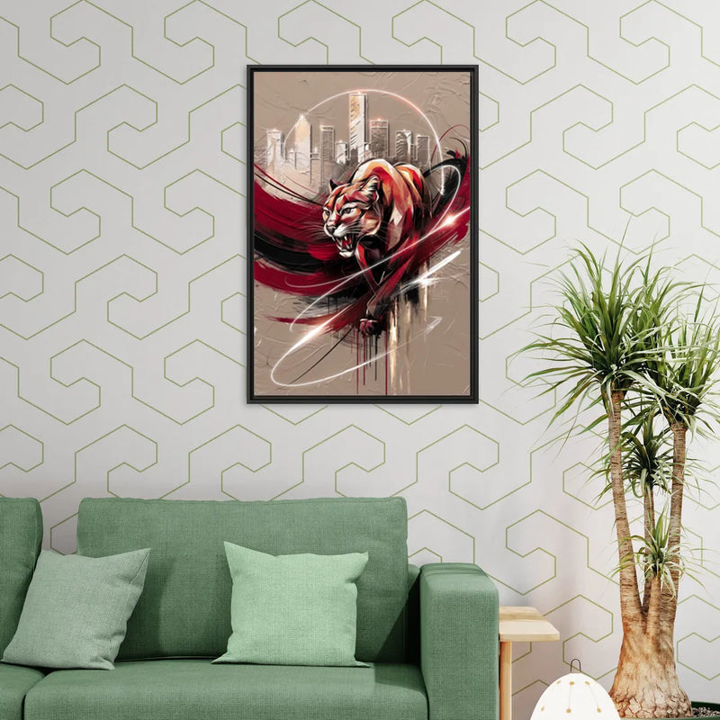 Houston Cougars Passion - Living Room Black Frame Canvas