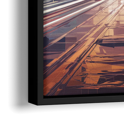 Los Angeles Sunset Boulevard - Close-Up Black Frame Canvas