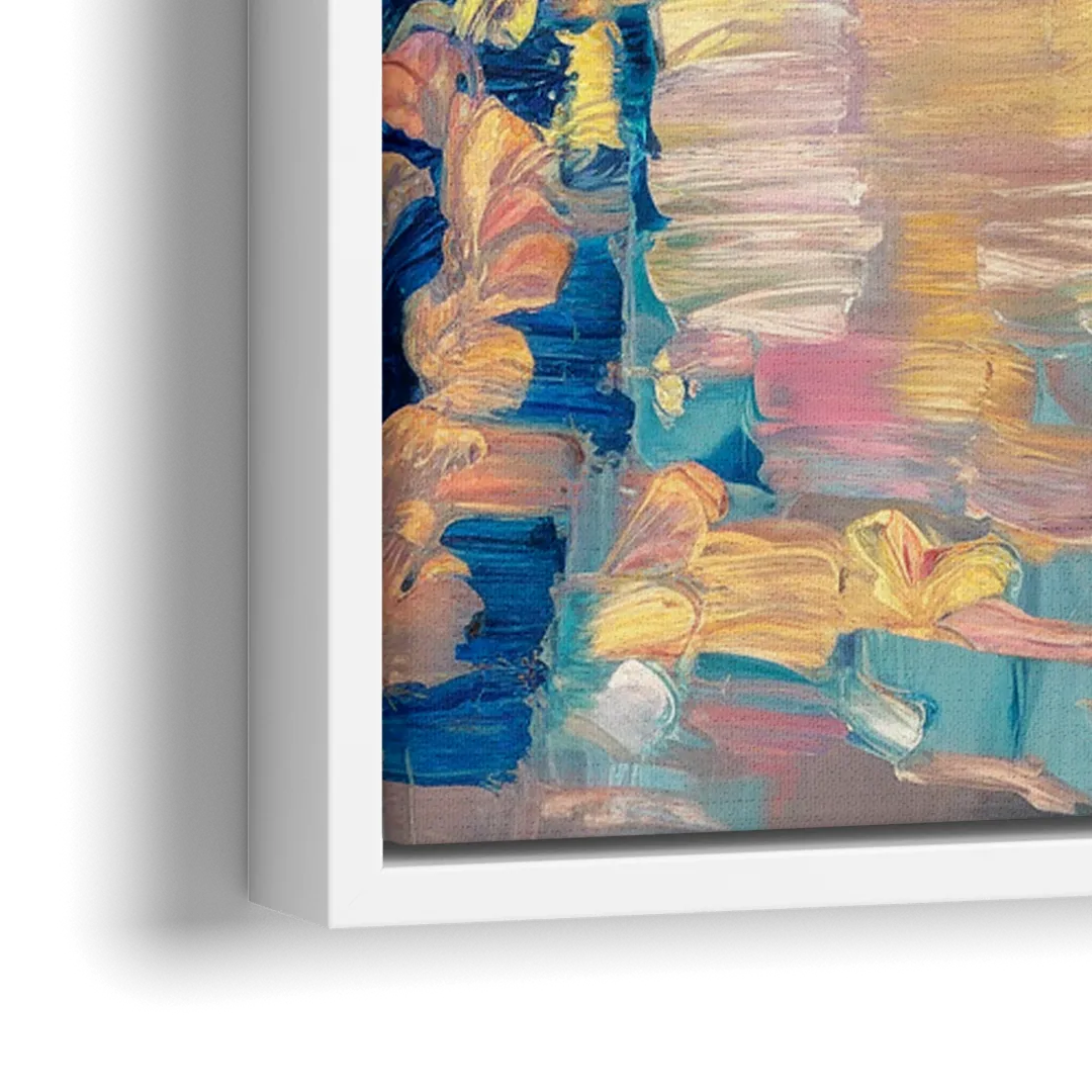 Buffalo Waterfront Sunrise - Close-Up White Frame Canvas