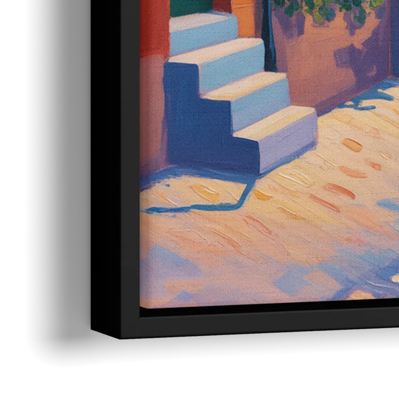 Old Quebec Streets - Close-Up Black Frame Canvas