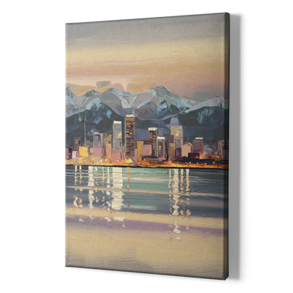 Anchorage Cityscape Reflection - Canvas Print Art Sides