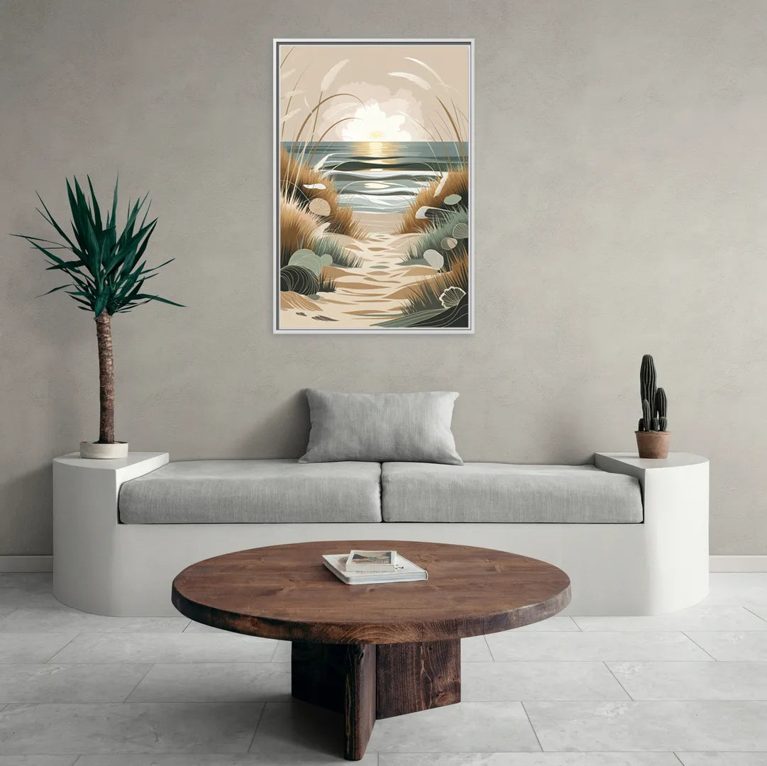 Galveston Coastal Vibes - Living Room White Frame Canvas