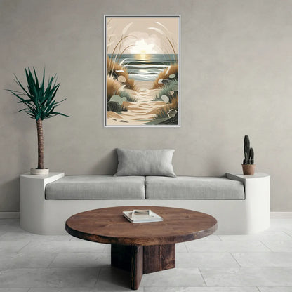 Galveston Coastal Vibes - Living Room White Frame Canvas