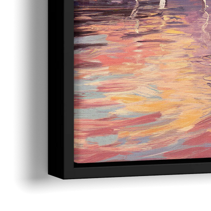 Madison Sunset Over Capitol - Close-Up Black Frame Canvas