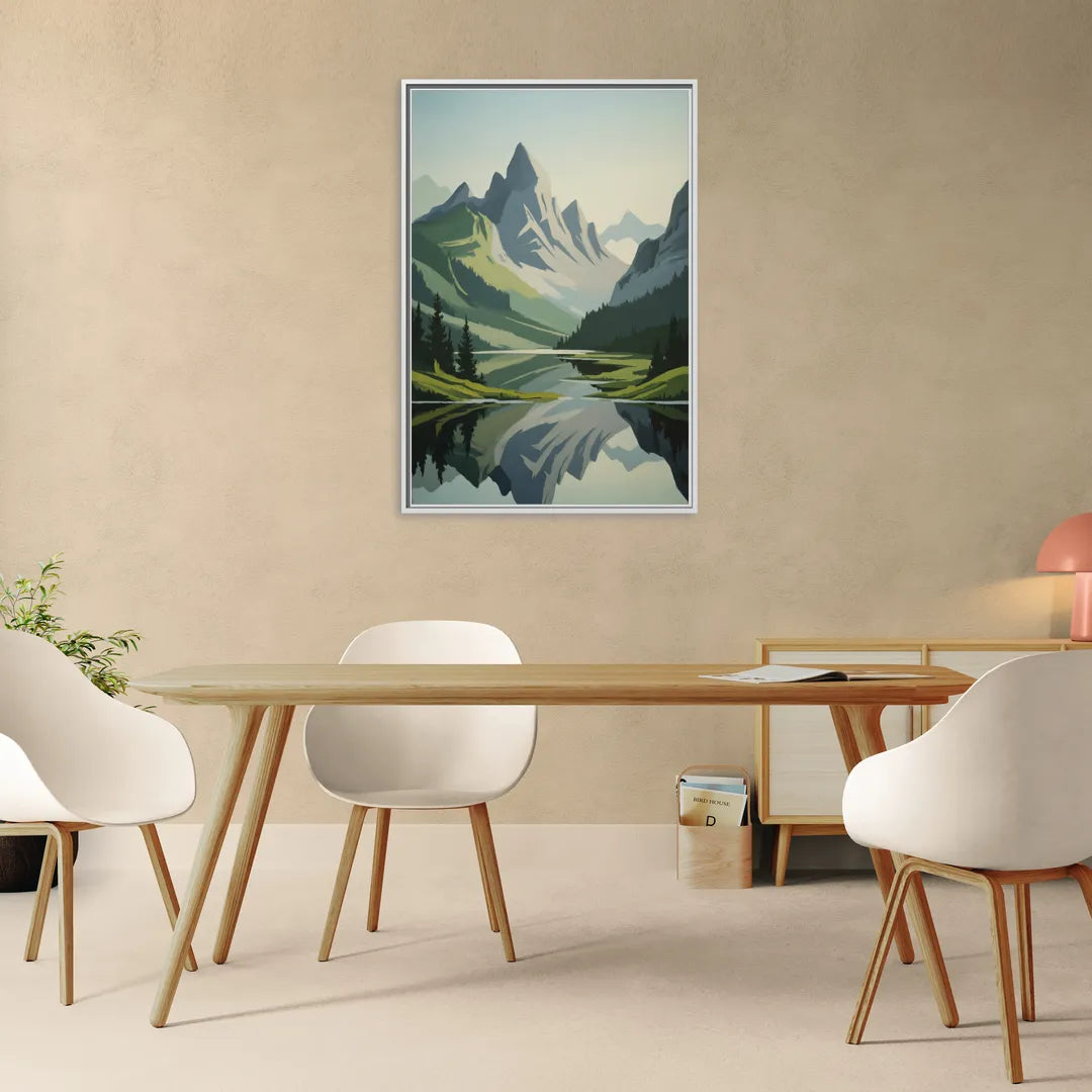 Alpine Adventure - Living Room White Frame Canvas