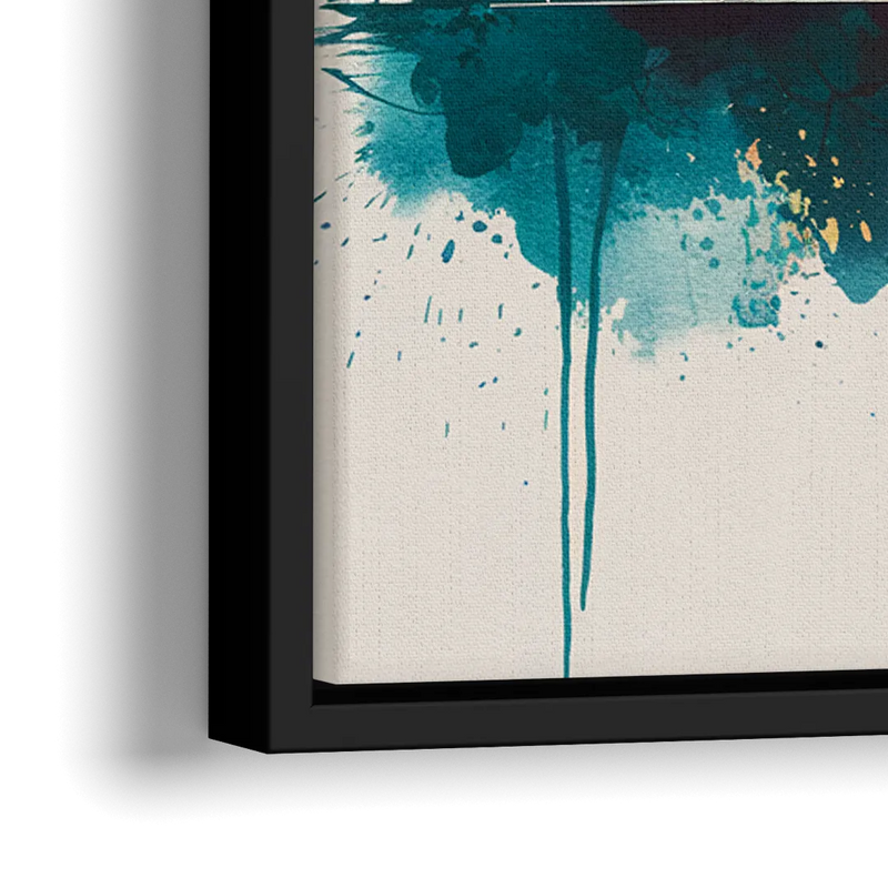 Austin Skyline Sunset Art - Close-Up Black Frame Canvas