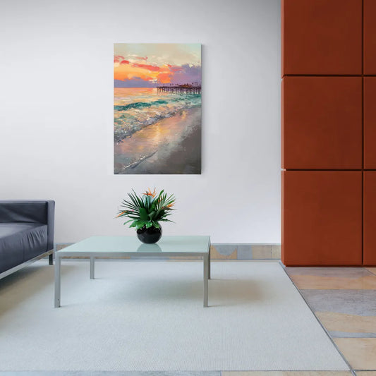 Naples Beach Sunset - Canvas Wall Art Living Room