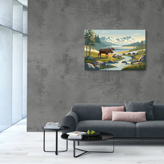 Anchorage Alaskan Wilderness - Canvas Wall Art Living Room