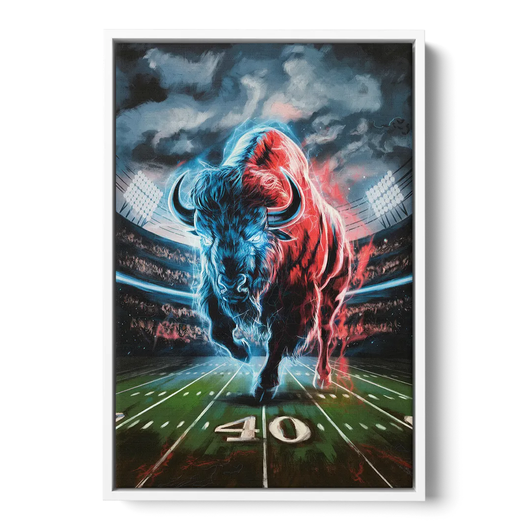 Buffalo Bills Football Pride - White Frame Canvas