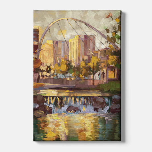 Greenville Downtown Streetscape - Canvas Wall Art