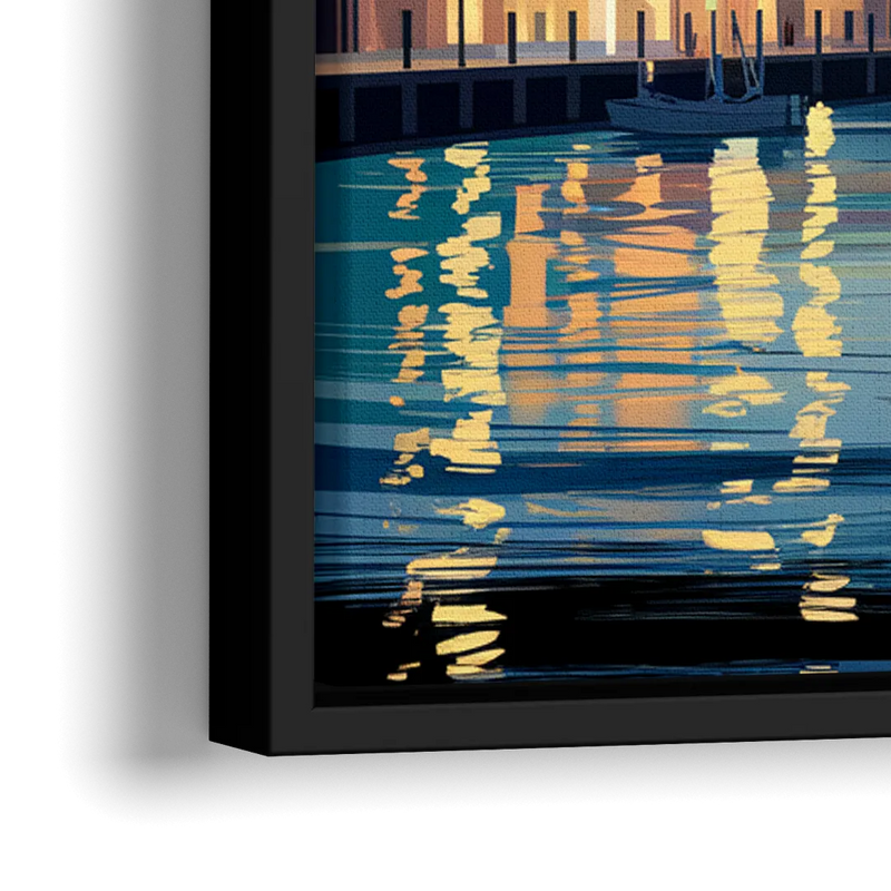 Norfolk Waterside District - Close-Up Black Frame Canvas
