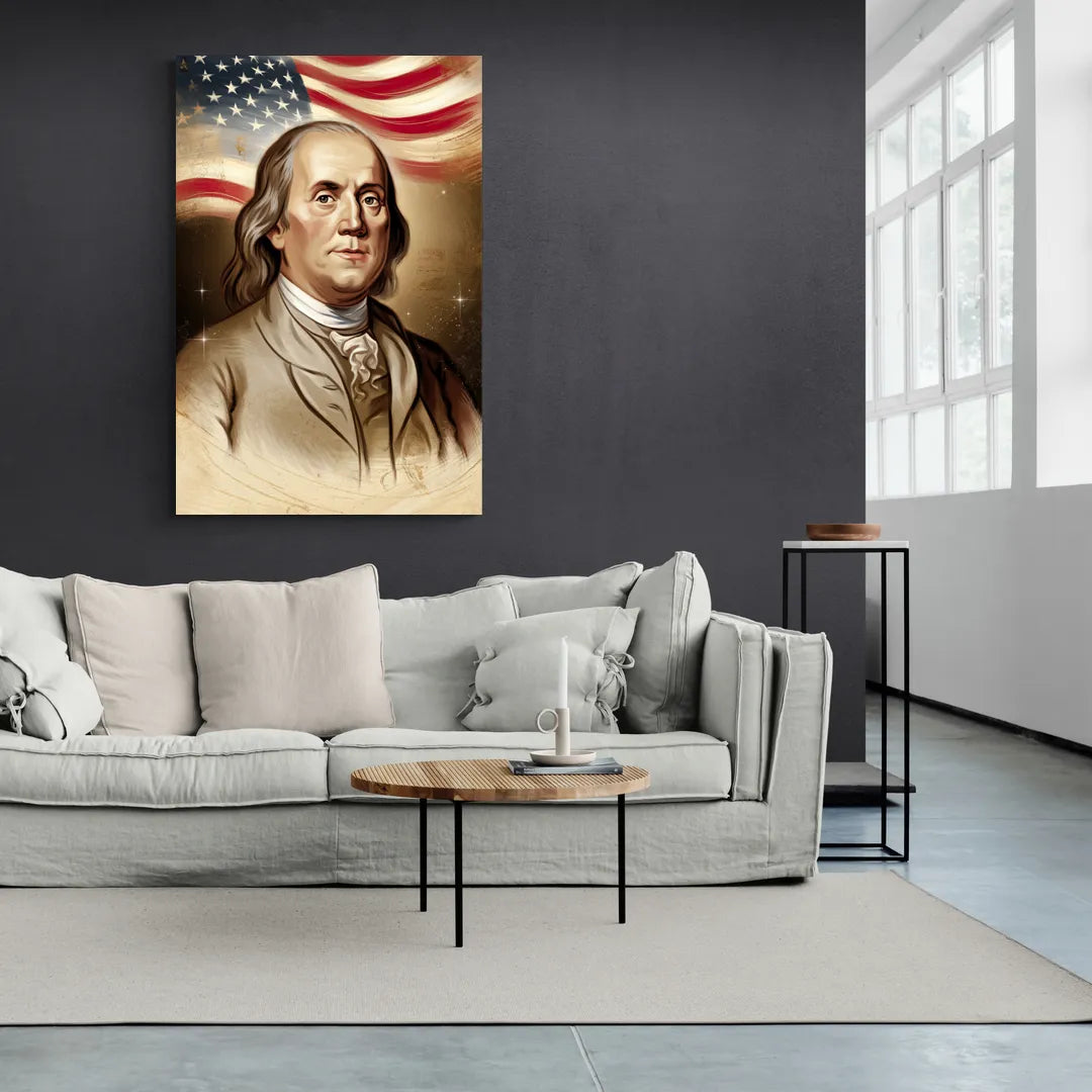 Franklin Patriotic Spirit - Canvas Wall Art Living Room