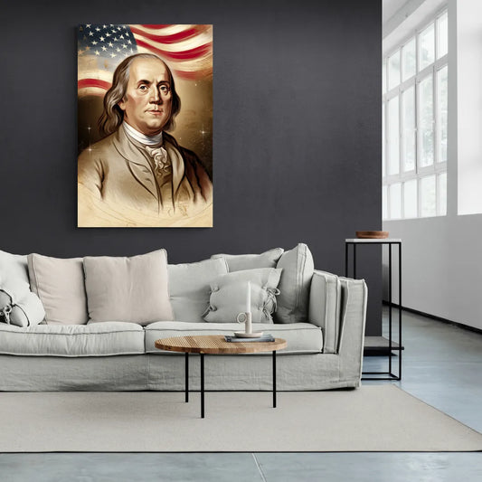 Franklin Patriotic Spirit - Canvas Wall Art Living Room