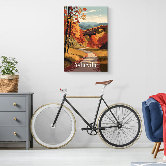 Asheville Fall Foliage Scene - Canvas Wall Art Living Room