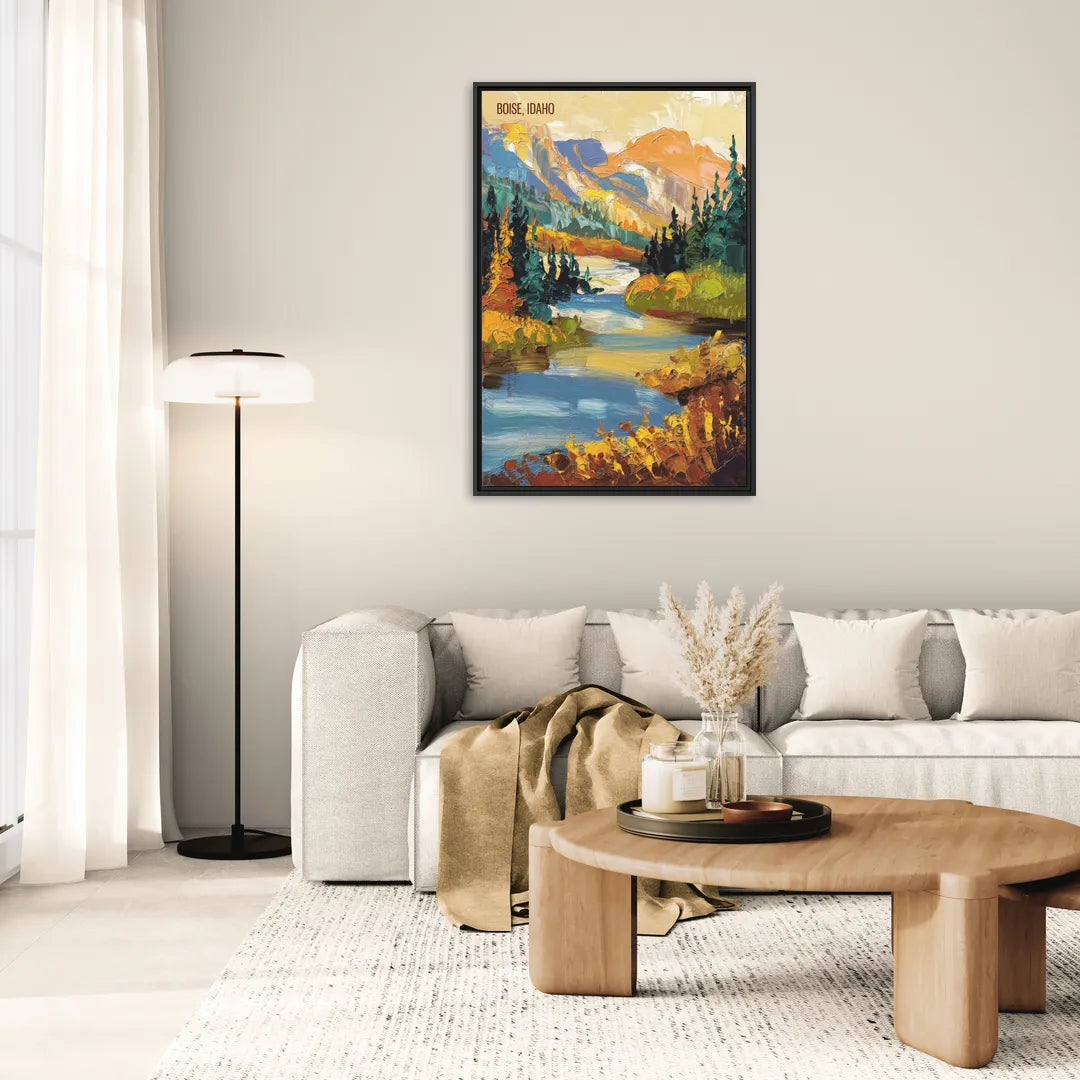 Boise Nature Escape - Living Room Black Frame Canvas
