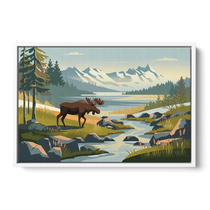 Anchorage Alaskan Wilderness - White Frame Canvas