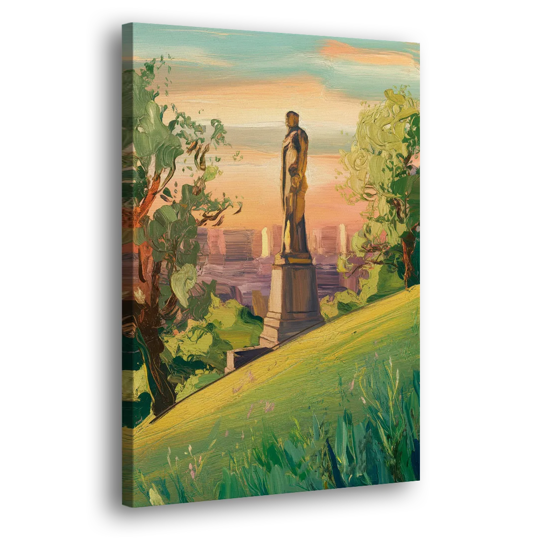 Birmingham Vulcan Statue View - Canvas Print Art Sides