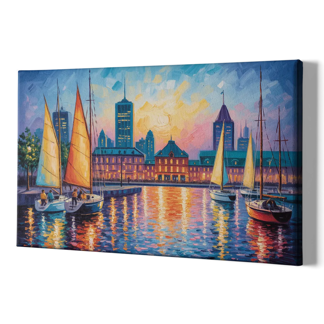 Vieux Port de Montral - Canvas Print Art Sides