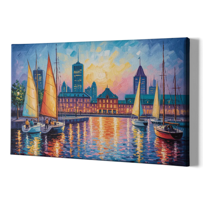 Vieux Port de Montral - Canvas Print Art Sides