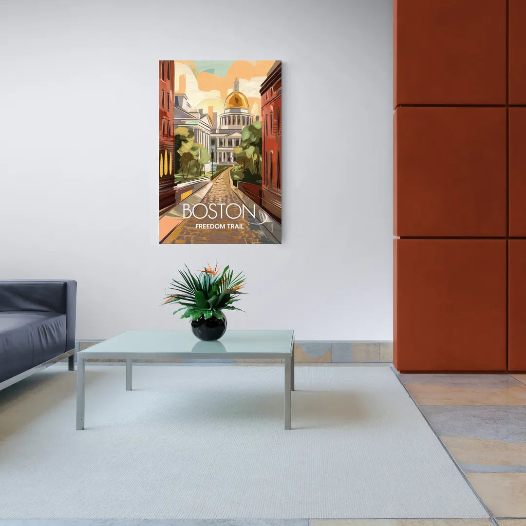 Boston Freedom Trail Highlights - Canvas Wall Art Living Room