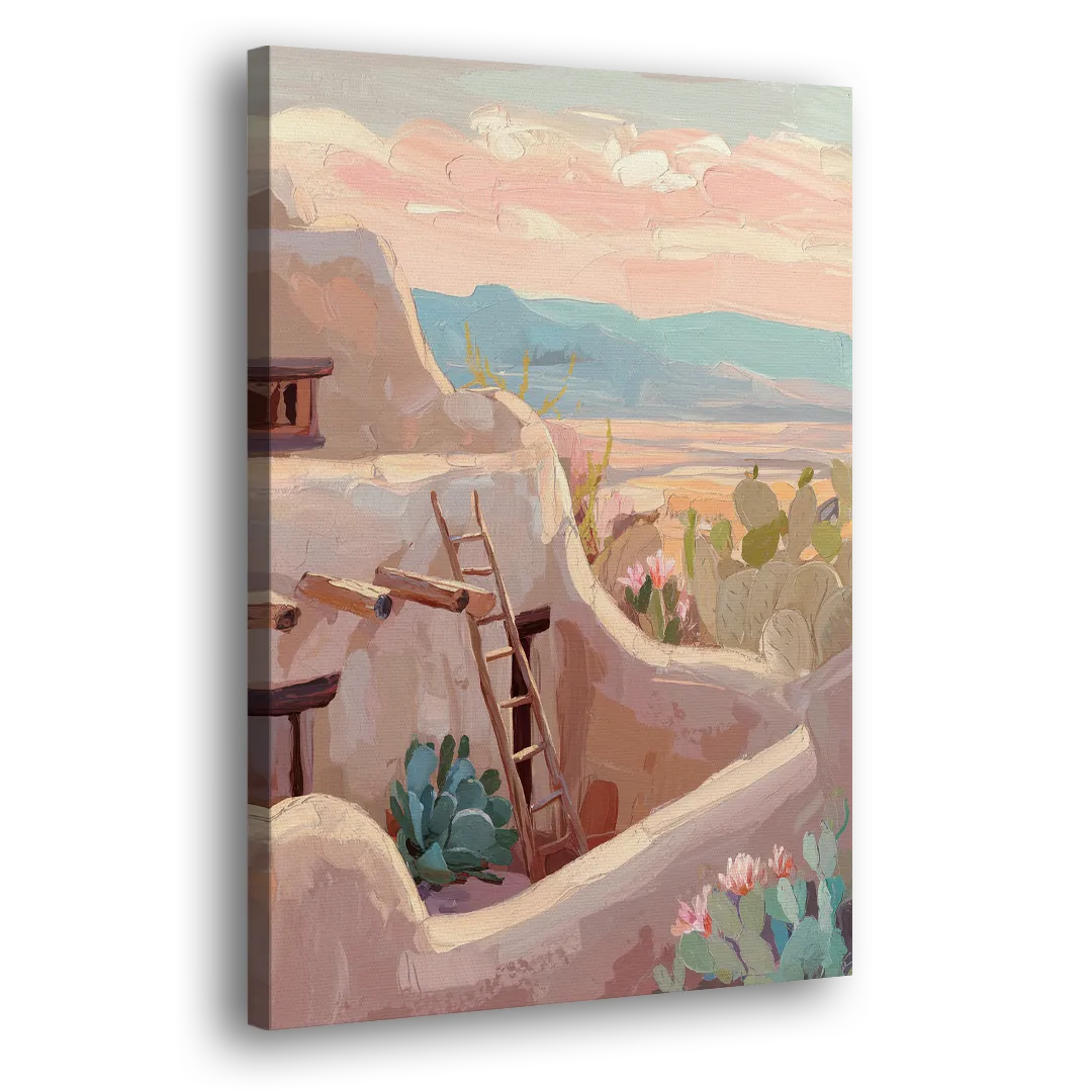 Santa Fe Adobe Architecture - Canvas Print Art Sides