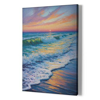 Pacific Shores Sunset - Canvas Print Art Sides