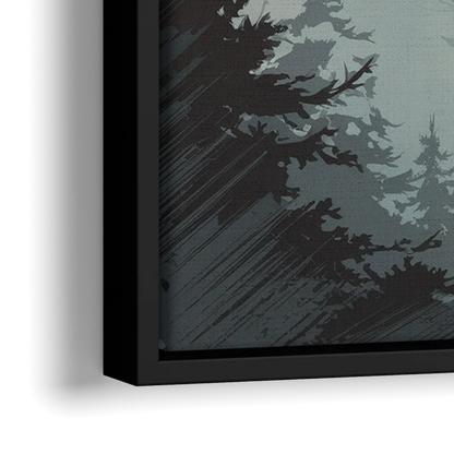 Sitka Misty Mountains - Close-Up Black Frame Canvas