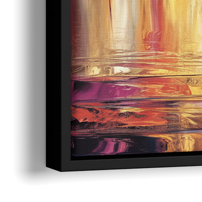 Boston Iconic Skyline Silhouette - Close-Up Black Frame Canvas