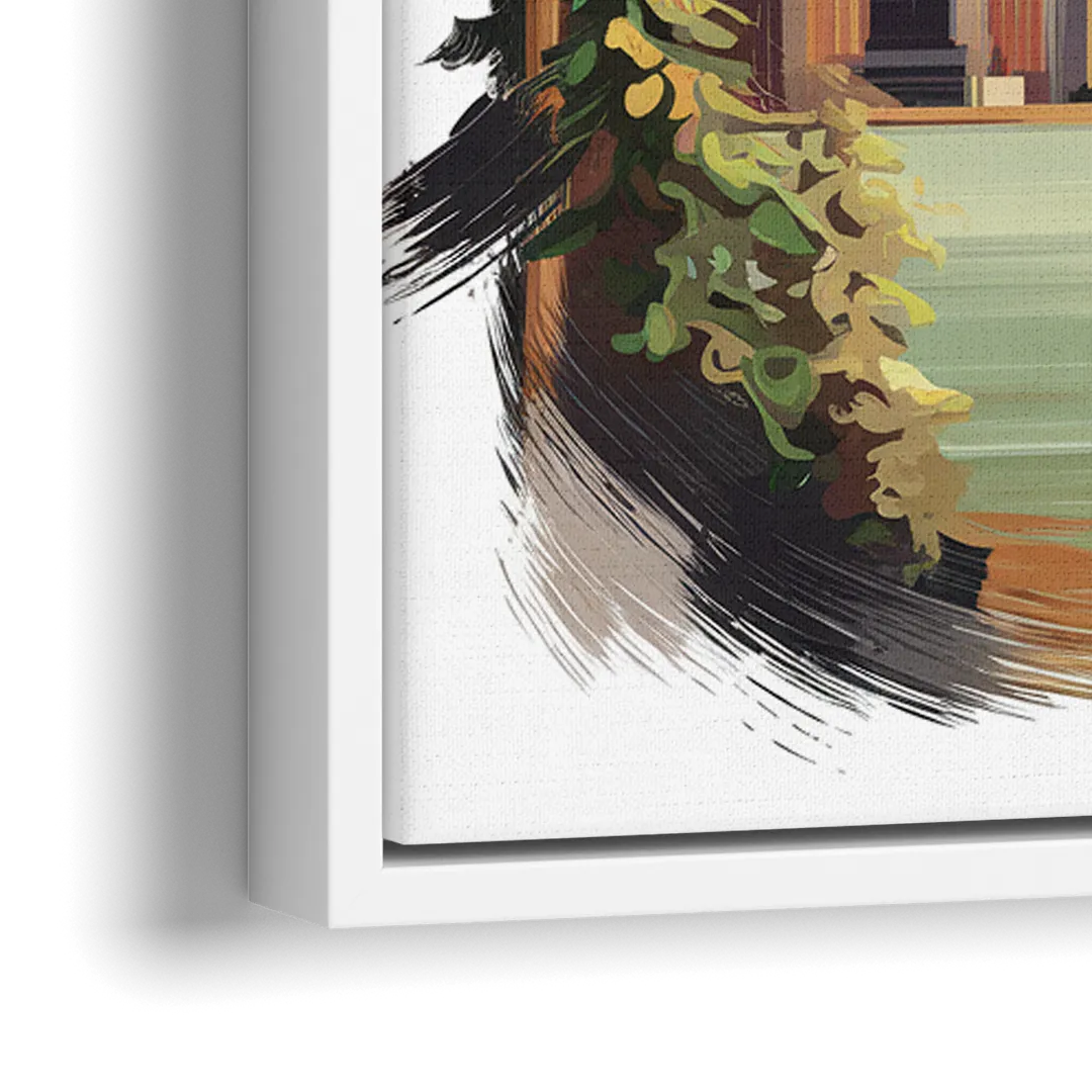 Washington Flags and Symbols - Close-Up White Frame Canvas