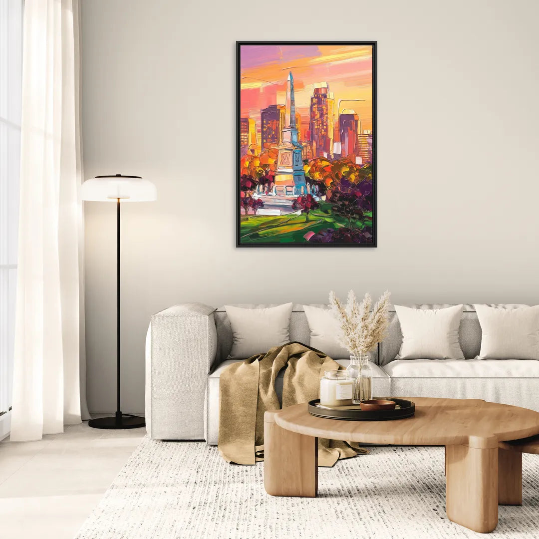 Indianapolis Historic Landmarks - Living Room Black Frame Canvas
