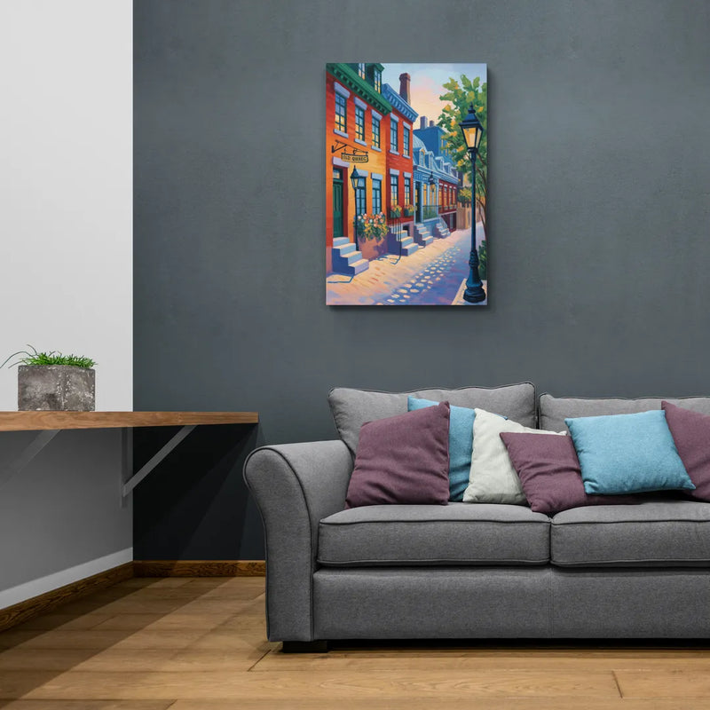 Old Quebec Streets - Canvas Wall Art Living Room