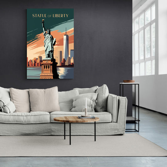 New York City Statue of Liberty - Canvas Wall Art Living Room