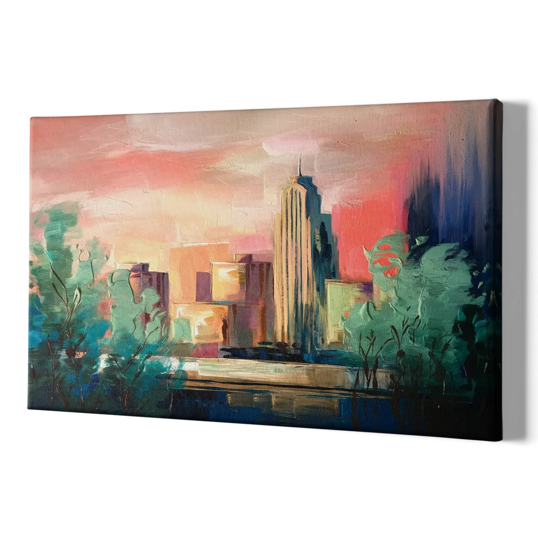 Tulsa Midtown Scenery - Canvas Print Art Sides