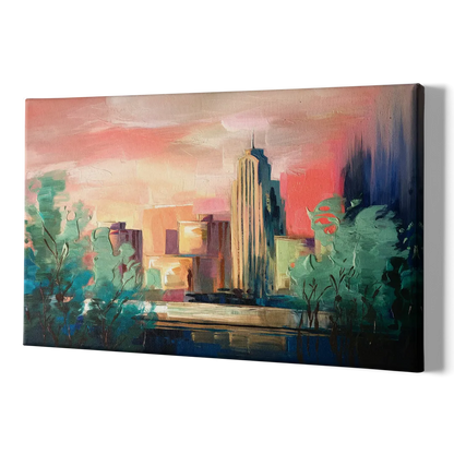 Tulsa Midtown Scenery - Canvas Print Art Sides