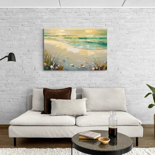 Seaside Beachfront Serenity - Canvas Wall Art Living Room