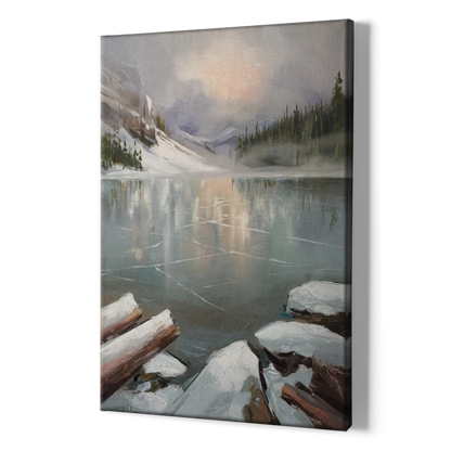 Lake Placid Frozen Lake Beauty - Canvas Print Art Sides