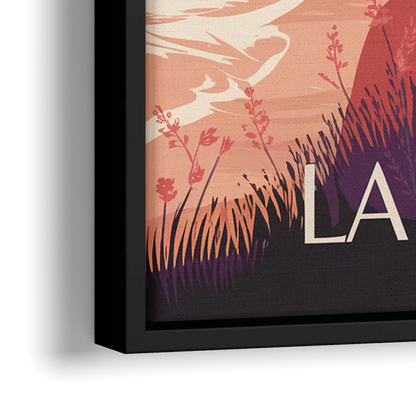 La Jolla Sunset Views - Close-Up Black Frame Canvas